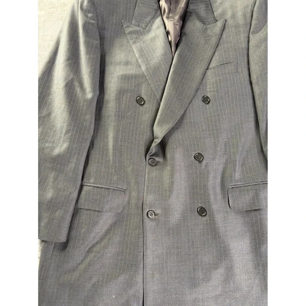 Canali Super 120's Blazer Black Sz 52 7 R Striped